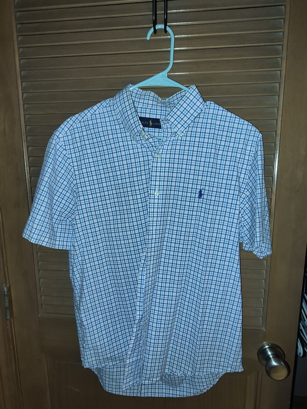 Polo by Ralph Lauren White & Blue Plaid Short-Sleeve Button-Down Shirt